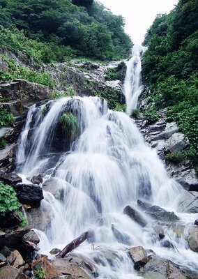 Фотообои высокий спадающий водопад